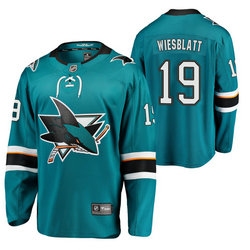 Adidas San Jose Sharks #19 Ozzy Wiesblatt Green 2020 NHL Draft Authentic Stitched NHL jersey