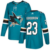 Adidas San Jose Sharks #23 Barclay Goodrow Teal Green Home Authentic Stitched NHL jersey