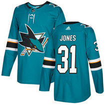 Adidas San Jose Sharks #31 Martin Jones Teal Green Home Authentic Stitched NHL jersey