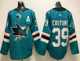 Adidas San Jose Sharks #39 Logan Couture Green Authentic Stitched NHL jersey