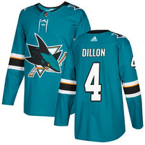 Adidas San Jose Sharks #4 Brenden Dillon Teal Green Home Authentic Stitched NHL jersey