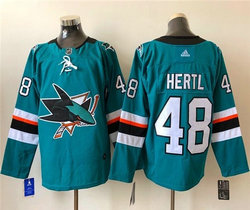 Adidas San Jose Sharks #48 Tomas Hertl Teal Home Adidas Authentic Jersey