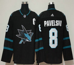 Adidas San Jose Sharks #8 Joe Pavelski Black Authentic Stitched NHL jersey