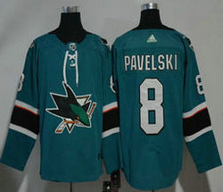 Adidas San Jose Sharks #8 Joe Pavelski Green Authentic Stitched NHL jersey