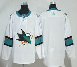 Adidas San Jose Sharks Blank White Authentic Stitched NHL jersey