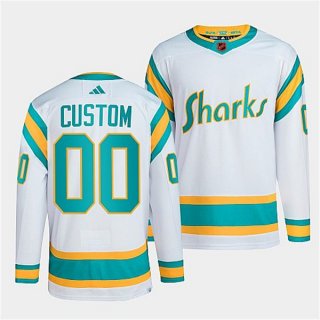 Adidas San Jose Sharks Custom 2022-23 Reverse Retro Authentic Stitched NHL jersey