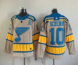 Adidas St. Louis Blues #10 Brayden Schenn Cream 2022 Winter Classic Authentic Stitched NHL Jersey
