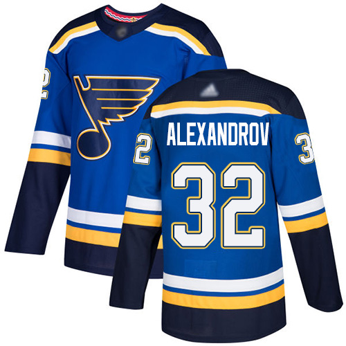 Adidas St. Louis Blues #32 Nikita Alexandrov Royal Blue Home Authentic Stitched NHL Jersey