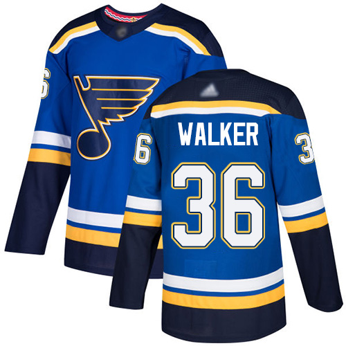 Adidas St. Louis Blues #36 Nathan Walker Royal Blue Home Authentic Stitched NHL Jersey