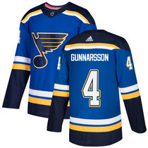 Adidas St. Louis Blues #4 Carl Gunnarsson Royal Blue Home Authentic Stitched NHL Jersey