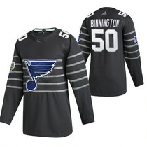 Adidas St. Louis Blues #50 Jordan Binnington Blue Gray 2020 NHL All-Star Game Jersey