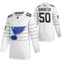 Adidas St. Louis Blues #50 Jordan Binnington Blue White 2020 NHL All-Star Game Jersey