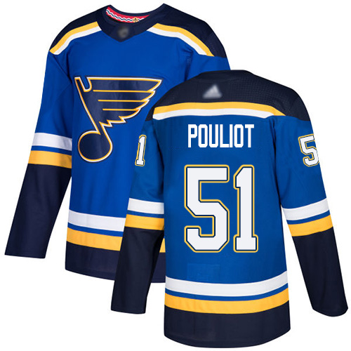 Adidas St. Louis Blues #51 Derrick Pouliot Royal Blue Home Authentic Stitched NHL Jersey