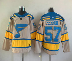Adidas St. Louis Blues #57 David Perron Cream 2022 Winter Classic Authentic Stitched NHL Jersey