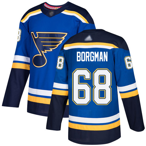 Adidas St. Louis Blues #68 Andreas Borgman Royal Blue Home Authentic Stitched NHL Jersey