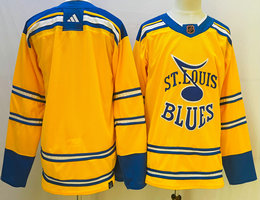 Adidas St. Louis Blues Blank Gold 2022-23 Reverse Retro Authentic Stitched NHL jersey