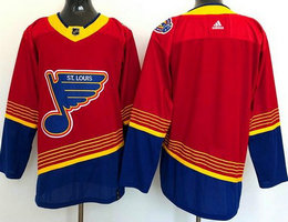 Adidas St. Louis Blues Blank Red 2020-21 Reverse Retro Authentic Stitched NHL Jersey