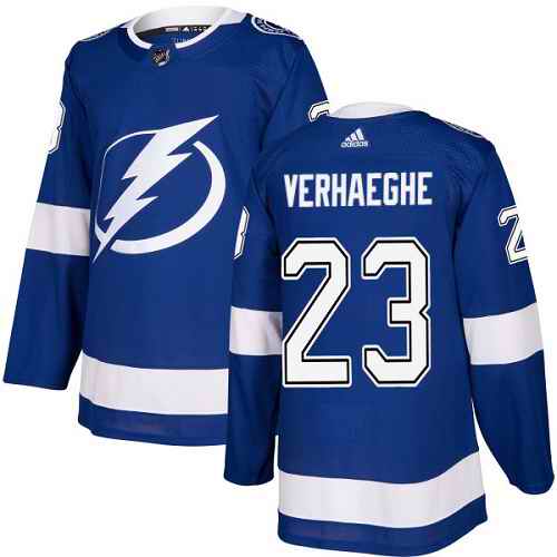 Adidas Tampa Bay Lightning #23 Carter Verhaeghe Blue Authentic Stitched NHL Jerseys