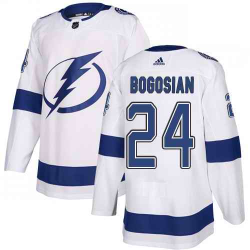 Adidas Tampa Bay Lightning #24 Zach Bogosian White Authentic Stitched NHL Jerseys
