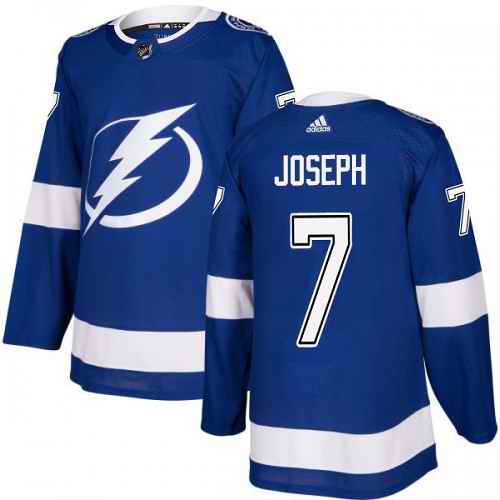Adidas Tampa Bay Lightning #7 Mathieu Joseph Blue Authentic Stitched NHL Jerseys