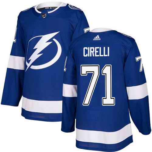Adidas Tampa Bay Lightning #71 Anthony Cirelli Blue Authentic Stitched NHL Jerseys