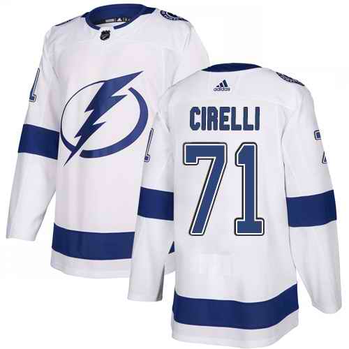 Adidas Tampa Bay Lightning #71 Anthony Cirelli White Authentic Stitched NHL Jerseys