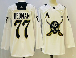Adidas Tampa Bay Lightning #77 Victor Hedman White 2023 Authentic Stitched NHL Jerseys