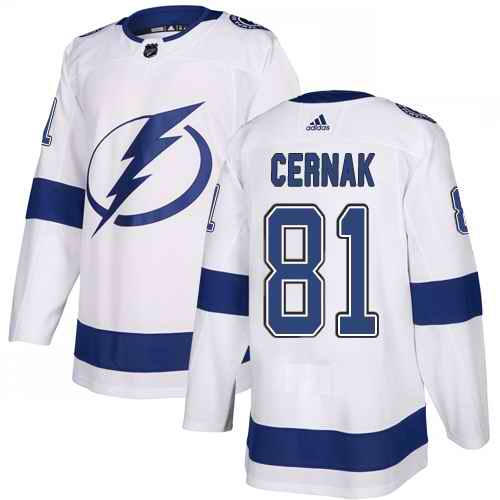 Adidas Tampa Bay Lightning #81 Erik Cernak White Authentic Stitched NHL Jerseys