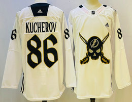 Adidas Tampa Bay Lightning #86 Nikita Kucherov White 2023 Authentic Stitched NHL Jerseys