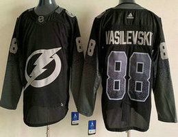 Adidas Tampa Bay Lightning #88 Andrei Vasilevskiy Black Authentic Stitched NHL Jerseys