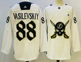 Adidas Tampa Bay Lightning #88 Andrei Vasilevskiy White 2023 Authentic Stitched NHL Jerseys