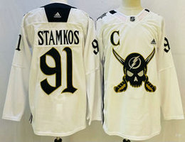 Adidas Tampa Bay Lightning #91 Steven Stamkos White 2023 Authentic Stitched NHL Jerseys