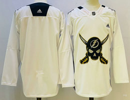 Adidas Tampa Bay Lightning Blank White 2023 Authentic Stitched NHL Jerseys