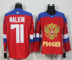 Adidas Team Russia #71 Evgeni Malkin Red 2016 World Cup Stitched NHL Jersey
