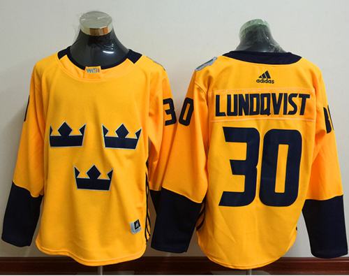 Adidas Team Sweden #30 Henrik Lundqvist Gold 2016 World Cup Stitched NHL Jersey