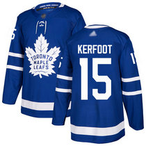 Adidas Toronto Maple Leafs #15 Alexander Kerfoot Royal Blue Home Authentic Stitched NHL jersey