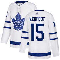 Adidas Toronto Maple Leafs #15 Alexander Kerfoot White Away NHL Authentic Stitched NHL jersey