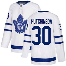 Adidas Toronto Maple Leafs #30 Michael Hutchinson White Away NHL Authentic Stitched NHL jersey