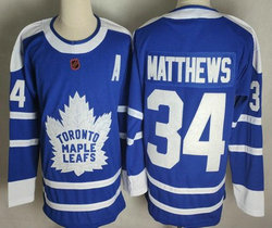 Adidas Toronto Maple Leafs #34 Auston Matthews Blue 2022-23 Reverse Retro Authentic Stitched NHL jersey