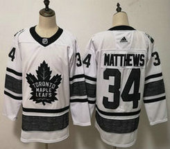 Adidas Toronto Maple Leafs #34 Auston Matthews White 2019 NHL All Star Authentic Stitched NHL jersey
