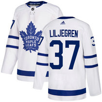 Adidas Toronto Maple Leafs #37 Timothy Liljegren White Away NHL Authentic Stitched NHL jersey