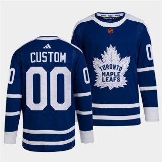 Adidas Toronto Maple Leafs Custom Blue 2022-23 Reverse Retro Authentic Stitched NHL jersey