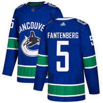 Adidas Vancouver Canucks #5 Oscar Fantenberg Blue Authentic Stitched NHL Jerseys