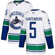 Adidas Vancouver Canucks #5 Oscar Fantenberg White Authentic Stitched NHL Jerseys