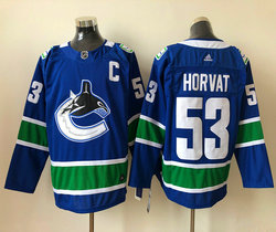 Adidas Vancouver Canucks #53 Bo Horvat Royal Blue Authentic Stitched NHL Jersey