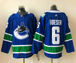 Adidas Vancouver Canucks #6 Brock Boeser Royal Blue Authentic Stitched NHL Jerseys