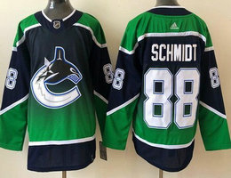 Adidas Vancouver Canucks #88 Nate Schmidt Navy Green 2021 Reverse Retro Authentic Stitched NHL Jerseys