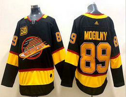 Adidas Vancouver Canucks #89 Alexander Mogilny Black 50th Season Authentic Stitched NHL Jerseys