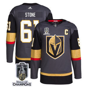 Adidas Vegas Golden Knights #61 Mark Stone Gray 2023 Stanley Cup Champions Authentic Stitched NHL jersey