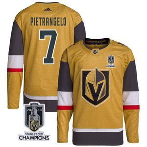 Adidas Vegas Golden Knights #7 Alex Pietrangelo Gold 2023 Stanley Cup Champions Authentic Stitched NHL jersey